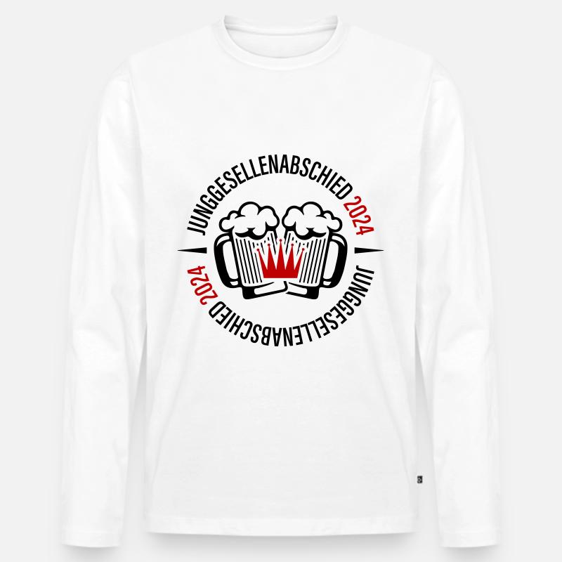 Junggesellenabschied 2024 Bier - Männer Premium Bio Langarmshirt - Weiß