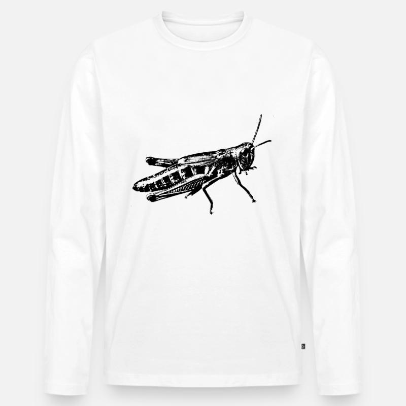 grasshopper graphic - Männer Premium Bio Langarmshirt - Weiß