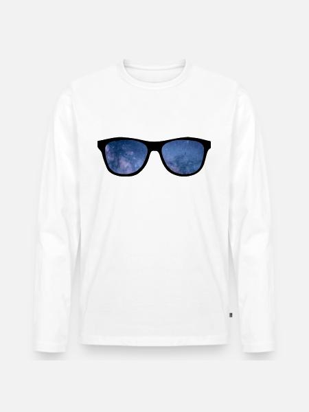 Sonnenbrille Urlaub Sommerzeit - Männer Premium Bio Langarmshirt - Weiß