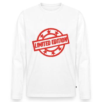 Timbre Édition Limitée Symboles Rare - T-shirt manches longues Premium bio Homme - blanc - Devant - Nico (187cm)