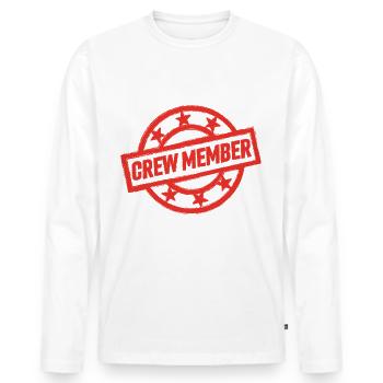 Crew Stamp Team Symbols - Men's Premium Organic Long Sleeve Shirt - white - Front - Nico (187cm)