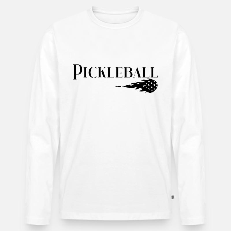 Pickleball - Männer Premium Bio Langarmshirt - Weiß