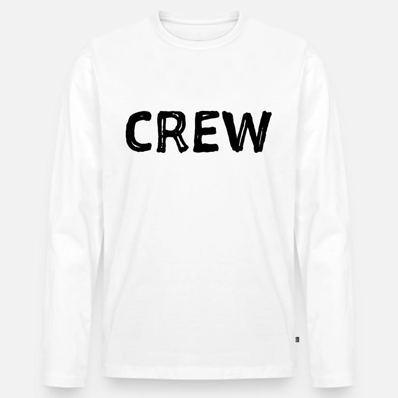 Crew - Team - Geschenkidee - Männer Premium Bio Langarmshirt - Weiß