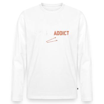 Marche addict - T-shirt manches longues Premium bio Homme - blanc - Devant - Nico (187cm)