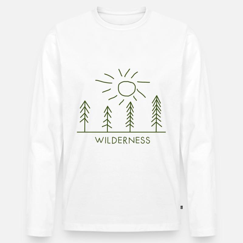 Wilderness - Männer Premium Bio Langarmshirt - Weiß