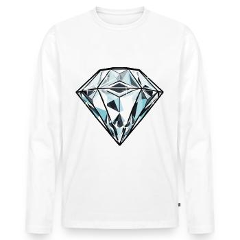 Diamond Jewel - Men's Premium Organic Long Sleeve Shirt - white - Front - Nico (187cm)