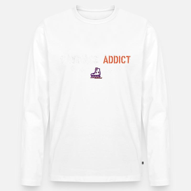 Skate-Süchtiger - Männer Premium Bio Langarmshirt - Weiß