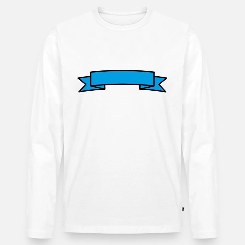 Banner - Text Einfügen - Männer Premium Bio Langarmshirt - Weiß