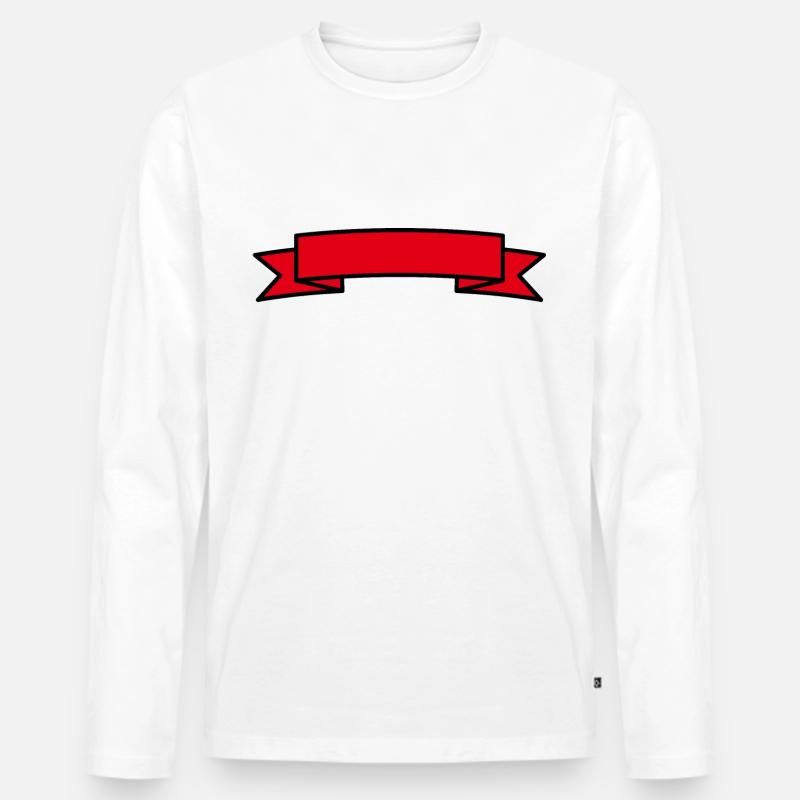Banner - Text Einfügen - Männer Premium Bio Langarmshirt - Weiß