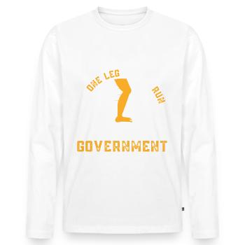 Avec une seule jambe, je cours toujours mieux que le - T-shirt manches longues Premium bio Homme - blanc - Devant - Nico (187cm)