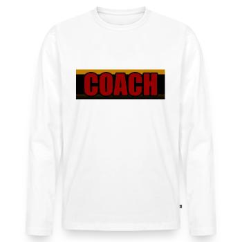 Coach Sport Entraîneur - T-shirt manches longues Premium bio Homme - blanc - Devant - Nico (187cm)