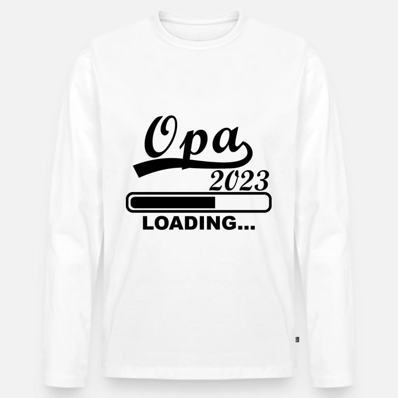 Opa 2023 loading - Männer Premium Bio Langarmshirt - Weiß