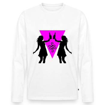 Silhouette de fille de fête célébrant la consommation d’alcool - T-shirt manches longues Premium bio Homme - blanc - Devant - Nico (187cm)