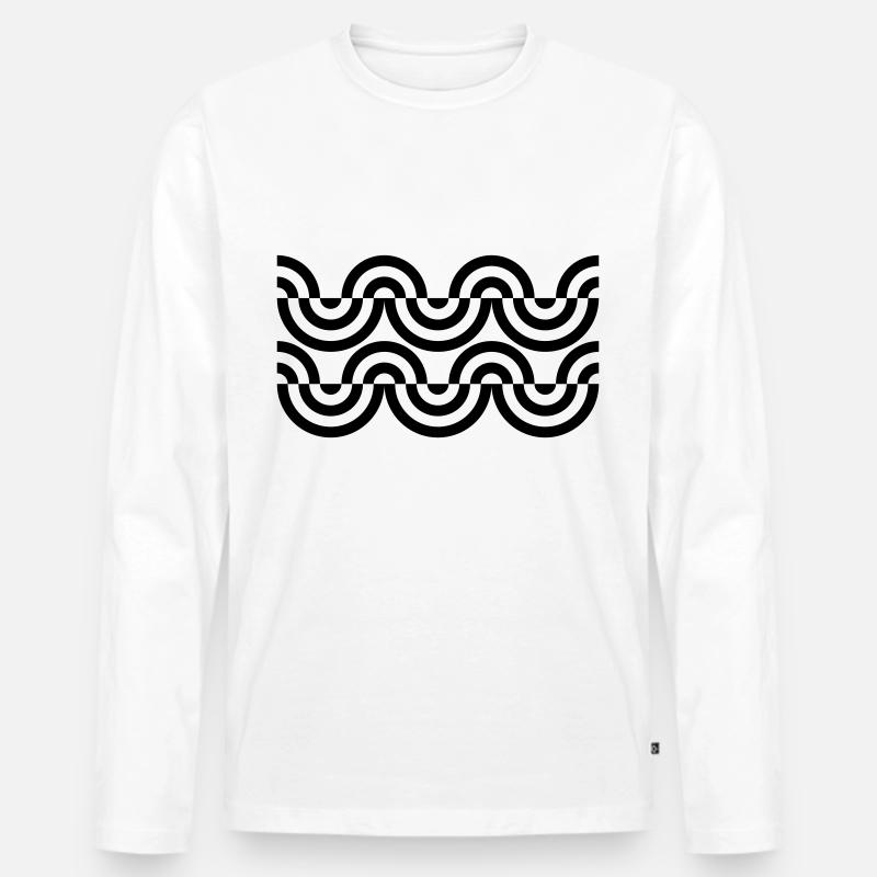 Op-Art - Männer Premium Bio Langarmshirt - Weiß