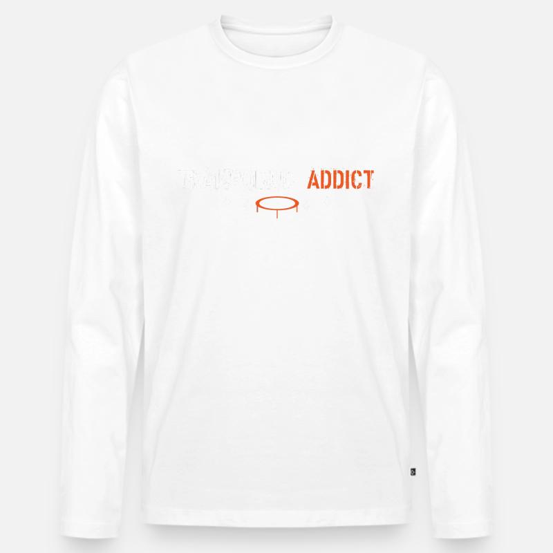 Trampolin-Süchtige - Männer Premium Bio Langarmshirt - Weiß