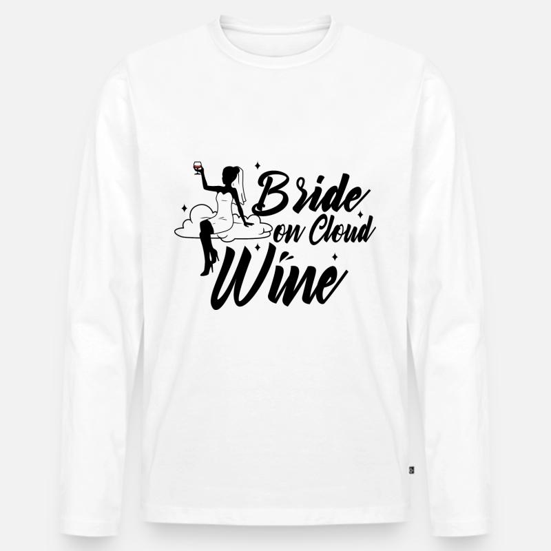 Bride on cloud wine - Männer Premium Bio Langarmshirt - Weiß