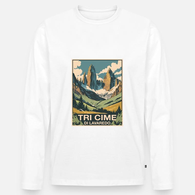 Tri Cime Dolomiten - Männer Premium Bio Langarmshirt - undefined