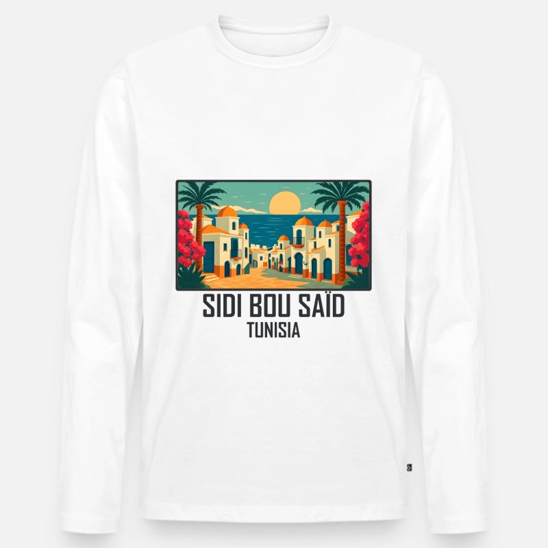 Sidi Bou Said Tunesien - Männer Premium Bio Langarmshirt - undefined