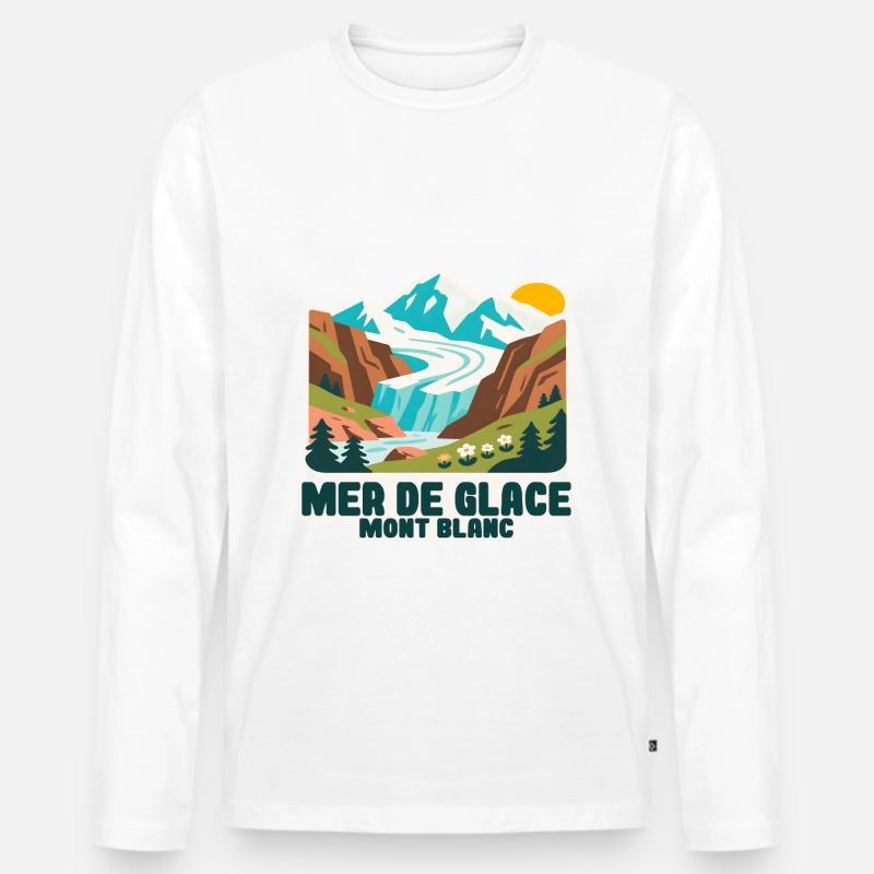 Mer de glace Gletscher - Männer Premium Bio Langarmshirt - undefined