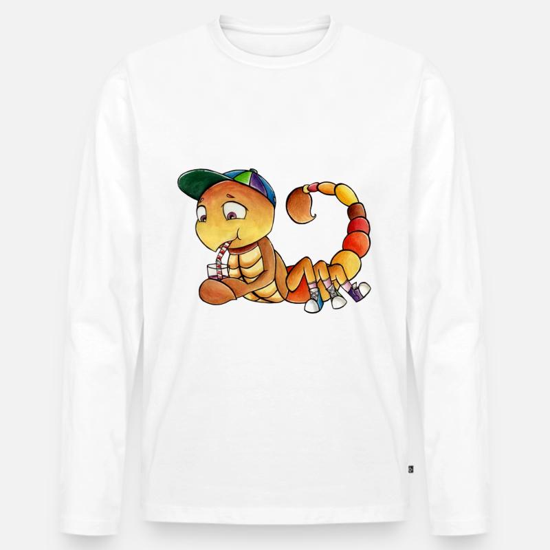 Sternzeichen: Skorpion - Männer Premium Bio Langarmshirt - Weiß