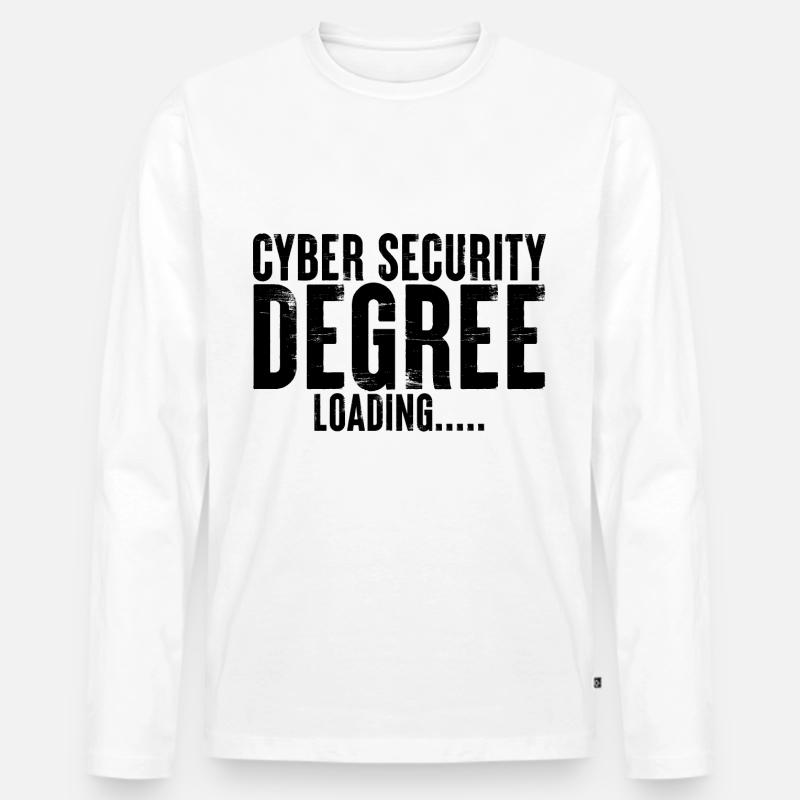 Cyber Security Degree Loading - Männer Premium Bio Langarmshirt - Weiß