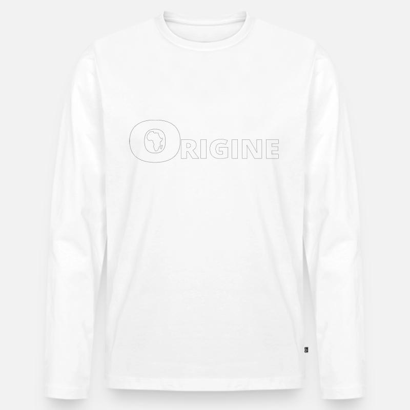 HERKUNFT AFRIKA - Männer Premium Bio Langarmshirt - Weiß