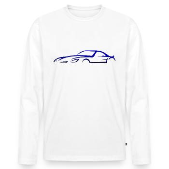 Car Sports Car Silhouette Design - Men's Premium Organic Long Sleeve Shirt - white - Front - Nico (187cm)