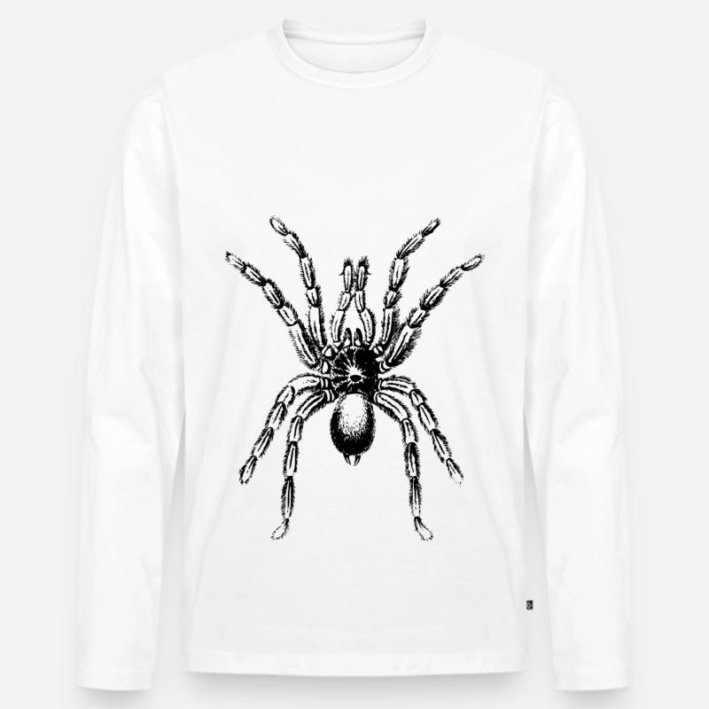 Spinne - Männer Premium Bio Langarmshirt - Weiß
