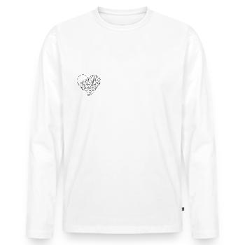 Herz aus Boulder Steinen - Männer Premium Bio Langarmshirt - Weiß - Vorne - Nico (187cm)