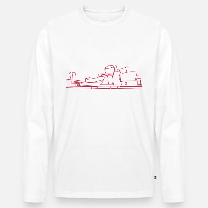 Guggenheim Museum Bilbao - Männer Premium Bio Langarmshirt - Weiß