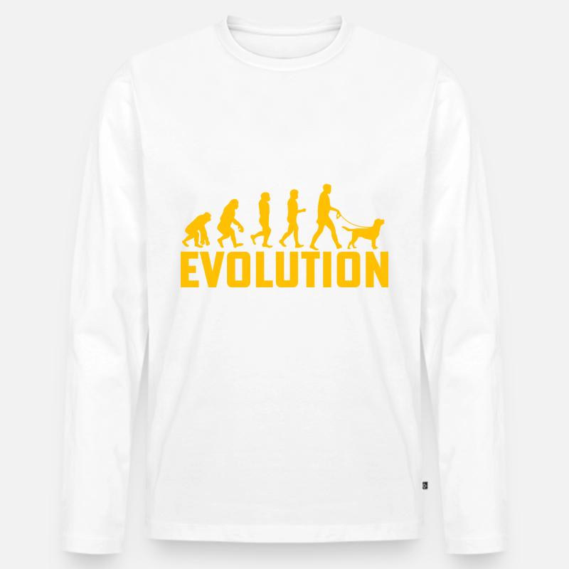 Labrador Evolution - Männer Premium Bio Langarmshirt - Weiß
