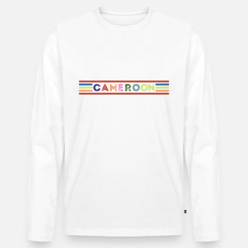 Kamerun - Männer Premium Bio Langarmshirt - Weiß