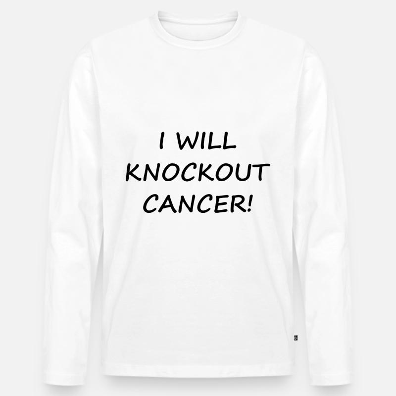 I Will Knockout Cancer! - Männer Premium Bio Langarmshirt - Weiß