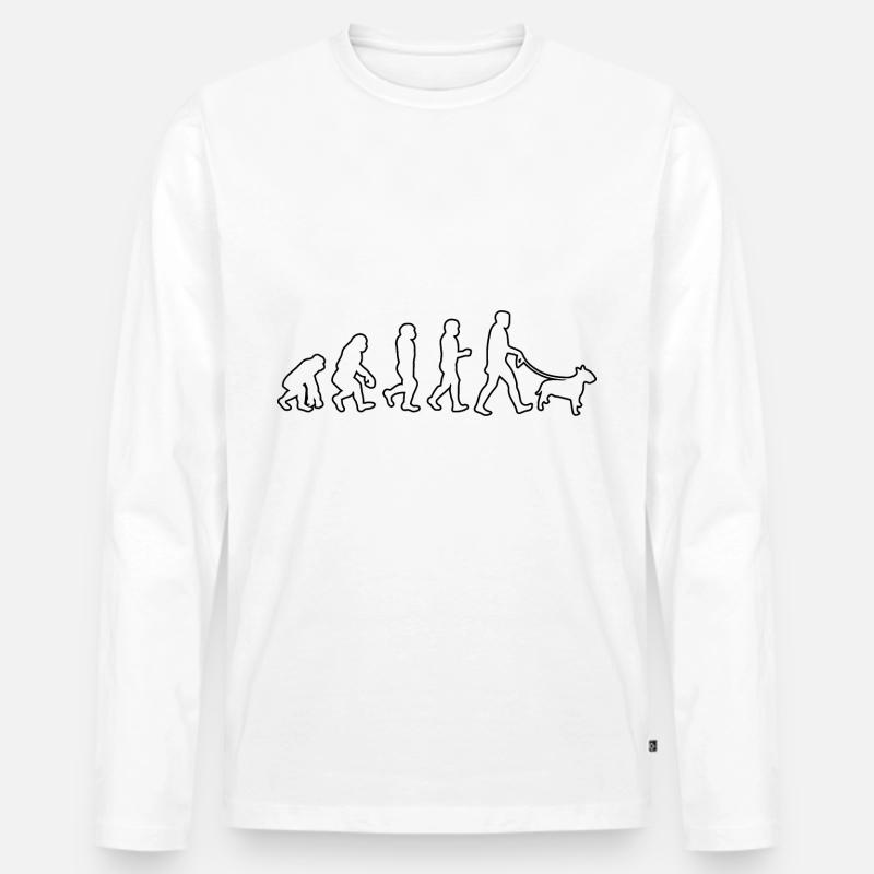 EVOLUTION Labrador - Männer Premium Bio Langarmshirt - Weiß