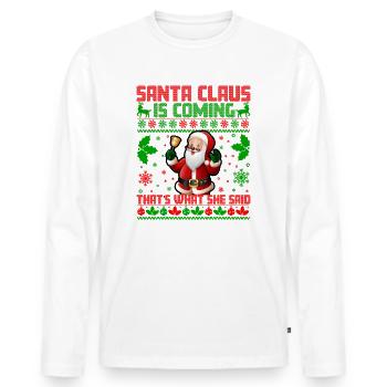 T-Shirt Design für Weihnachten - Männer Premium Bio Langarmshirt - Weiß - Vorne - Nico (187cm)