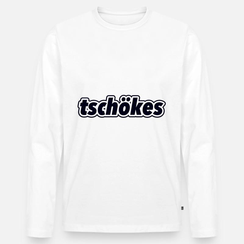 tschökes - Männer Premium Bio Langarmshirt - Weiß