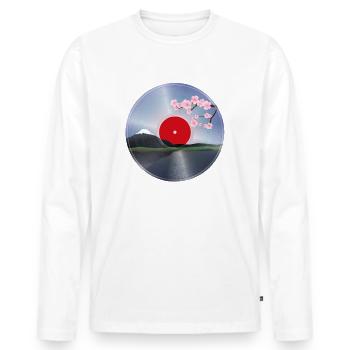 Vinyle LP Japon Fleur De Cerisier - T-shirt manches longues Premium bio Homme - blanc - Devant - Nico (187cm)