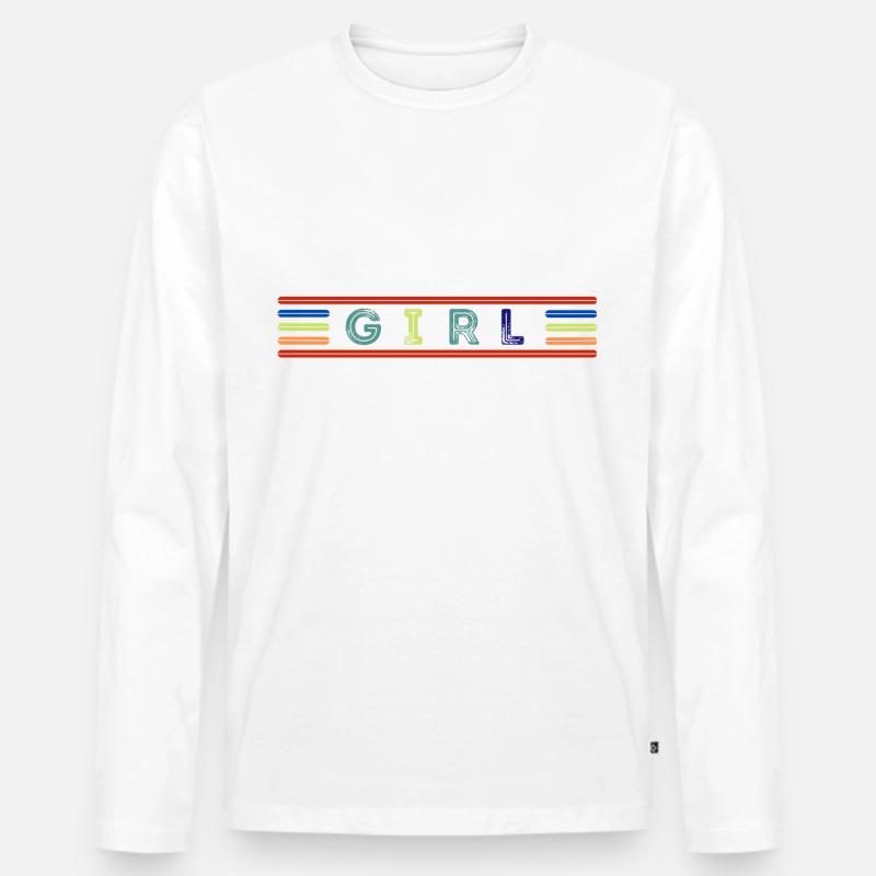 MÄDCHEN - Männer Premium Bio Langarmshirt - Weiß