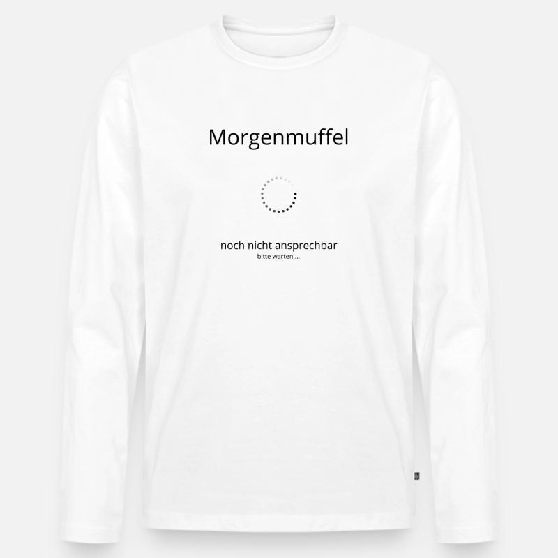 Morgenmuffel - Männer Premium Bio Langarmshirt - Weiß