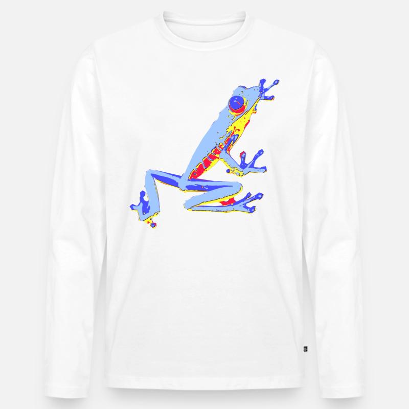 froggy - Männer Premium Bio Langarmshirt - Weiß
