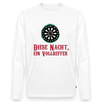 Darts Dartpfeile Dartspieler Wortspiel Volltreffer - Männer Premium Bio Langarmshirt - Weiß - Vorne - Nico (187cm)
