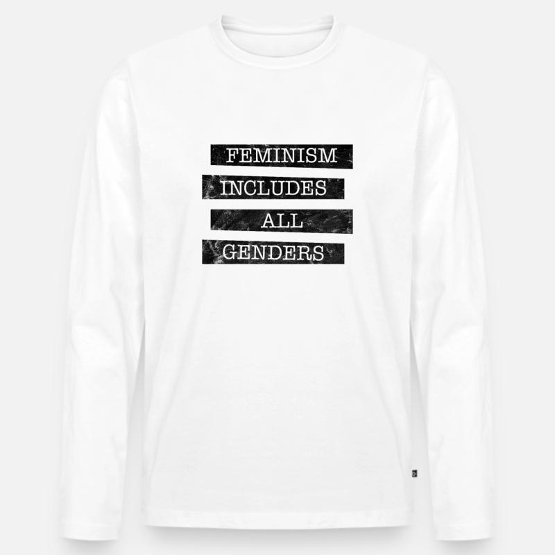 feminism includes all genders - Männer Premium Bio Langarmshirt - Weiß