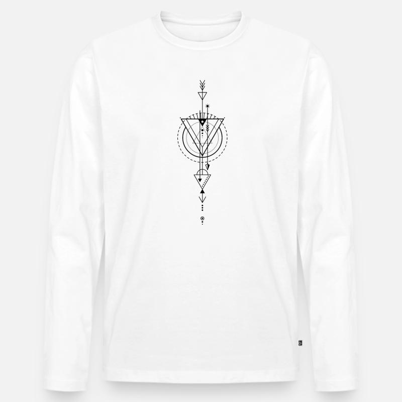 Boho Arrow - Männer Premium Bio Langarmshirt - Weiß