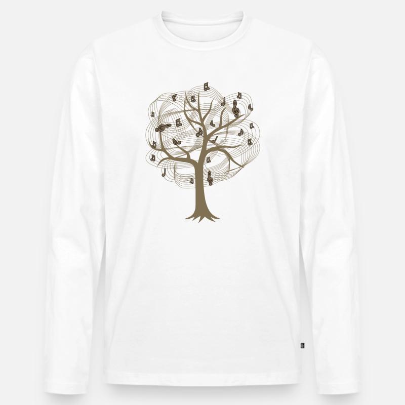 Musik Noten - Männer Premium Bio Langarmshirt - Weiß