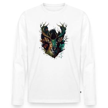 Amateur de bois - T-shirt manches longues Premium bio Homme - blanc - Devant - Nico (187cm)