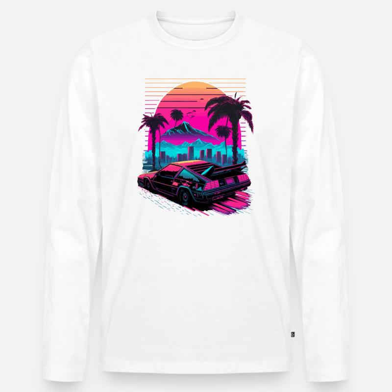 Videospiel der 80er Jahre - Männer Premium Bio Langarmshirt - Weiß