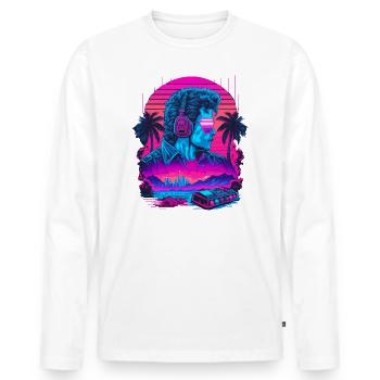 Piège à vapeur - T-shirt manches longues Premium bio Homme - blanc - Devant - Nico (187cm)