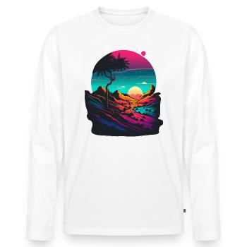 Œuvre au néon - T-shirt manches longues Premium bio Homme - blanc - Devant - Nico (187cm)