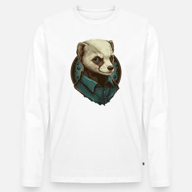 Ferrent im Hemd - Männer Premium Bio Langarmshirt - Weiß