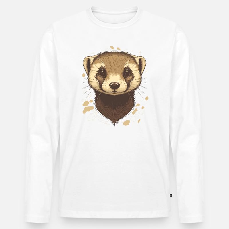 Frettchen - Männer Premium Bio Langarmshirt - Weiß